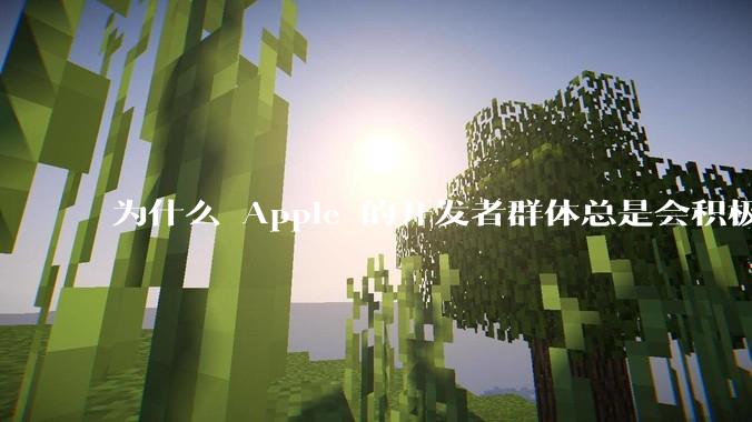 为什么 Apple 的开发者群体总是会积极响应 Apple 的各类技术变动？